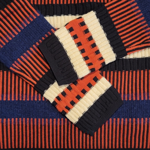 Tory Burch Striped Scoop Neck Wool Sweater Women's Small - Picture 9 of 13